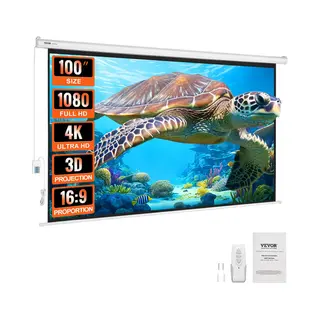 Vevor Professioneel Gemotoriseerd Scherm Projectiescherm 16, 9 2465 X 80 X 1620 Mm, Programmeerbare Afstandsbediening, Elektrisch Projectiescherm