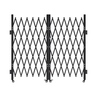 Vevor Double Folding Security Gate, Lockable Scissor Gate With 360° Swivel Casters, Outdoor Barricade Steel Retractable Gates, For Entry Security,