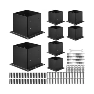 Vevor Pfostenträger, 8 Stk., Pfostenträger Innenmaß 92x92 Mm Für 88, 9x88, 9 Mm Pfosten, Robuste Bodenhülse Aus Karbonstahl, Ideal Für