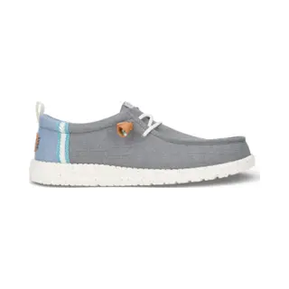 HeyDude Für Herren. HD43086 Turnschuhe Wally Craft Leinen Grau (45), Stoff, Wohnung, Schnürsenkel, Lässig