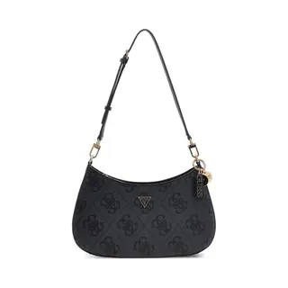 Guess Schultertasche Noelle Ii Top Zipper Shoulder Bag Coal Logo Dunkelgrau