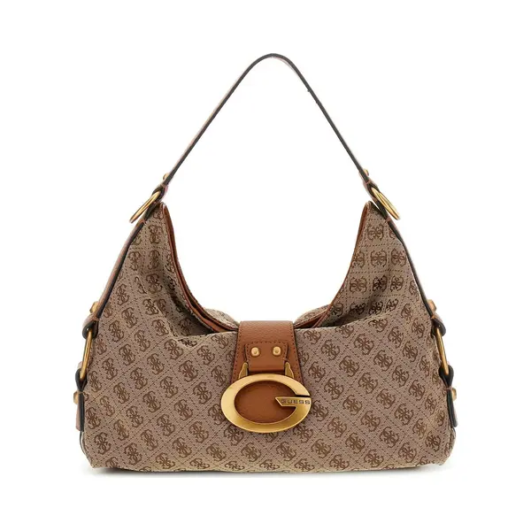 Guess Schoudertas Camden Shoulder Bag Latte Logo / Cognac Bruine thumbnail