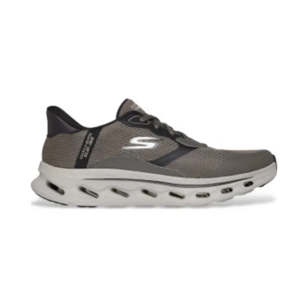 Skechers Für Herren. 216660 Pantoletten Go Walk Glide Step 2.0 Zac Dunkel Taupe Hausschuhe (46), Wohnung, Schnürsenkel, Lässig, Sportlich, M thumbnail
