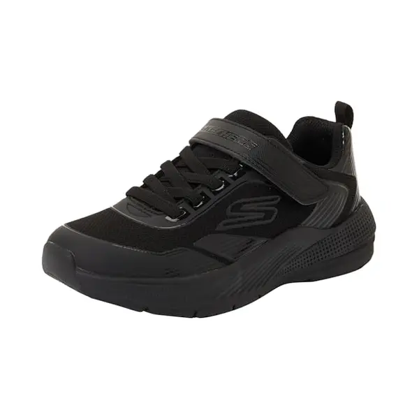 Skechers Girl's Microspec Advance Oasis Point Sneakers, Black Pu/Multi Mesh, 13.5 Uk Child thumbnail