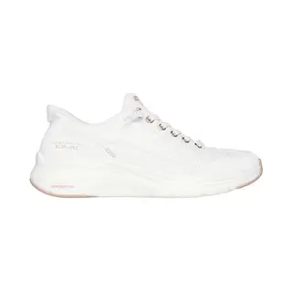 Skechers Women's Contour Foam Golden Hour Slip-On Sneakers, White Mesh/Duraleather/Leather/Rose Gold Trim, 6.5 Uk