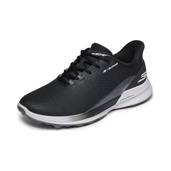 Skechers Herren Go Golf Mens Waterproof Synthetic Lace-Up Spike Less Golf Shoe Slip-InTurnschuhe, Black, 43 Eu thumbnail