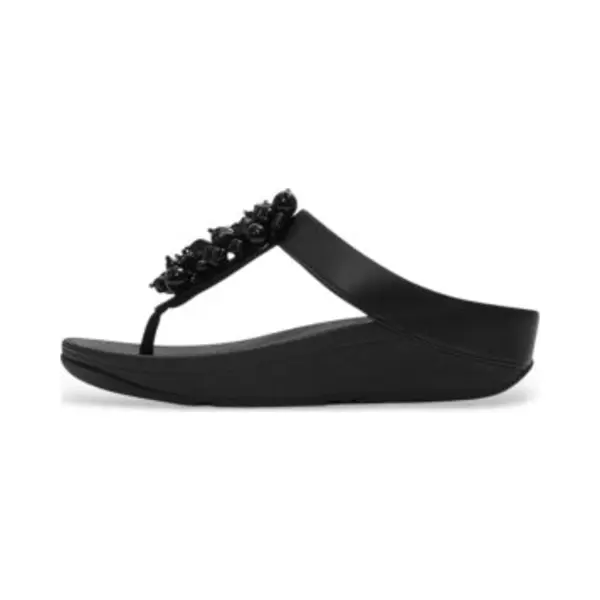 Fitflop Für Damen. A2D-001 Perlen-Cluster-Sandalen Schwarz (6), 3 Bis 5 Cm, Keine, Lässig thumbnail