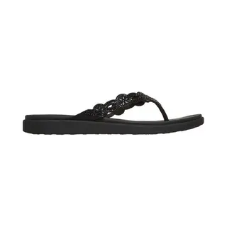 Women's Skechers Meditation Luxe - Dazzling Fo Womens Toe-Post Sandals Black - Size, 6