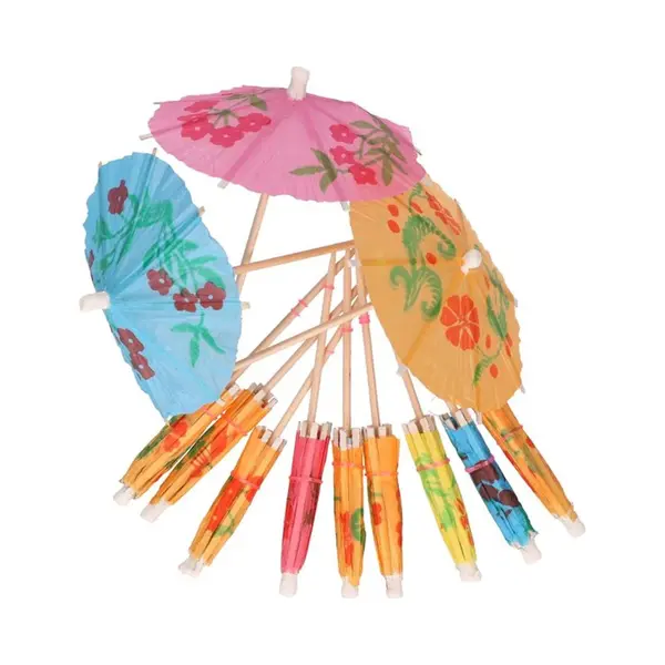 Cocktail Prikkers Tropical - Cocktail Parapluutjes - Paraplu Voor Cocktail - Prikkers Voor Cocktail - 12 Stuks thumbnail
