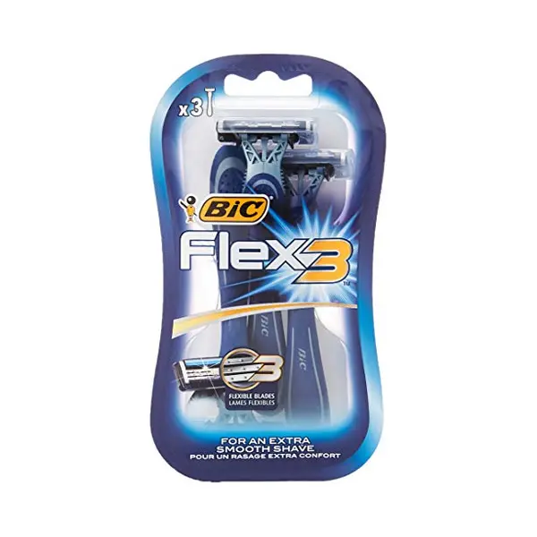 Bic Flex 3 - Wegwerp Scheermesjes - Voor Mannen - 3 Bewegende Scheerbladen - Heren Scheermes Met Draaibaar Hoofd - 3 Stuks thumbnail