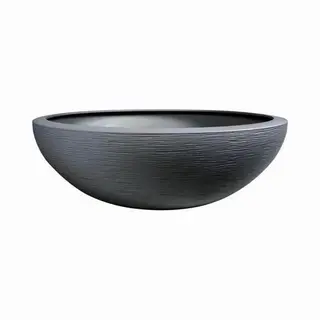Eda Bloempot / Plantenpot Schaal Graphit - Rond - Kunststof - Antraciet - D59 X H21 Cm