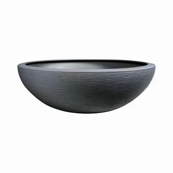 Eda Bloempot / Plantenpot Schaal Graphit - Rond - Kunststof - Antraciet - D59 X H21 Cm thumbnail