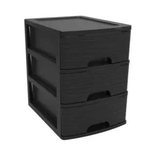 Eda Ladenkast/bureau Organizer Zwart A5 3x Lades Stapelbaar L27 X B36 X H35 Cm - Ladenblokken