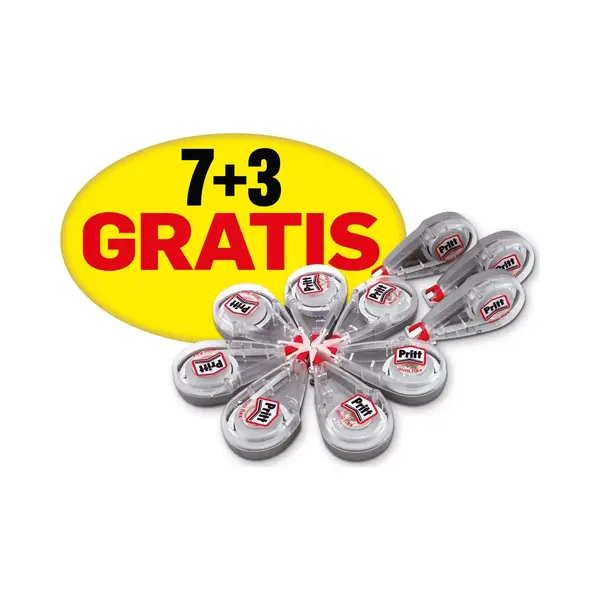 Pritt Mini-Roller, Korrekturroller Zum Löschen Und Korrekturen, Flexibler Aufsatz, Ideal Für Alle Mäppchen, 10 Stück thumbnail