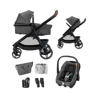 Maxi-Cosi® Maxi-Cosi Zelia S Trio2 - Kinderwagen 3-in-1 - Dark Grey - Vanaf 0 Tot 4 Jaar - Inclusief Autostoeltje