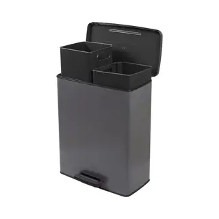 Curver Decobin Duo Prullenbak - 26L + 26L - Rechthoekig - Grijs