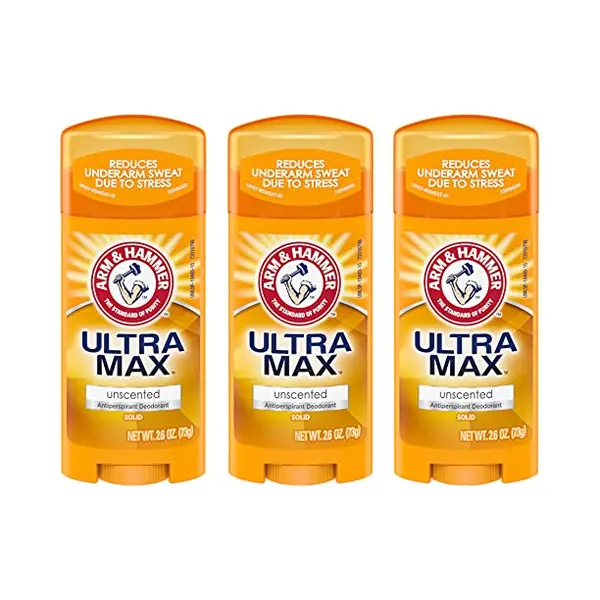 Arm & Hammer Ultramax Anti-transpirant Deodorant, Solide, Ongeparfumeerd, 73, 7 G, 3 Stuks thumbnail