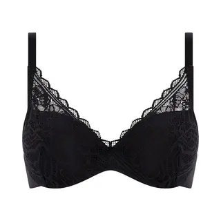 Chantelle, Bh's, Easy Feel Floral Touch Cup Bh, Zwart, (Een Eenheid Per Verpakking, 75 E)