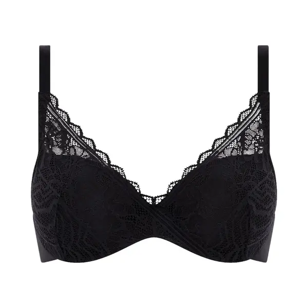 Chantelle, Bh's, Easy Feel Floral Touch Cup Bh, Zwart, (Een Eenheid Per Verpakking, 75 E) thumbnail