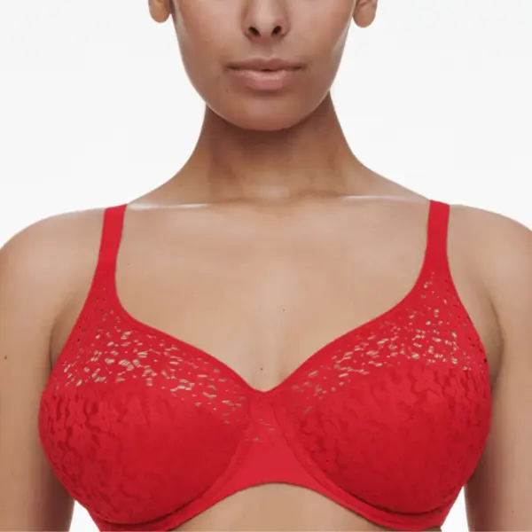 Chantelle Beugel Bh - Voorgevormd - Norah - Volledig Kant - Stevige Bh Grote Maten - T-shirt Bh - 75D - Rood thumbnail