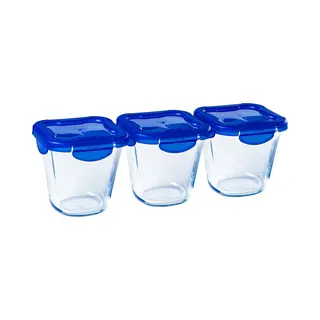 Pyrex Cook & Go Lunchbox, 3 Stück, Gleiches Fassungsvermögen (3 X 0, 8 L – Pasta Box) – Speziell Zum Mitnehmen Mit Auslaufsicherem Und