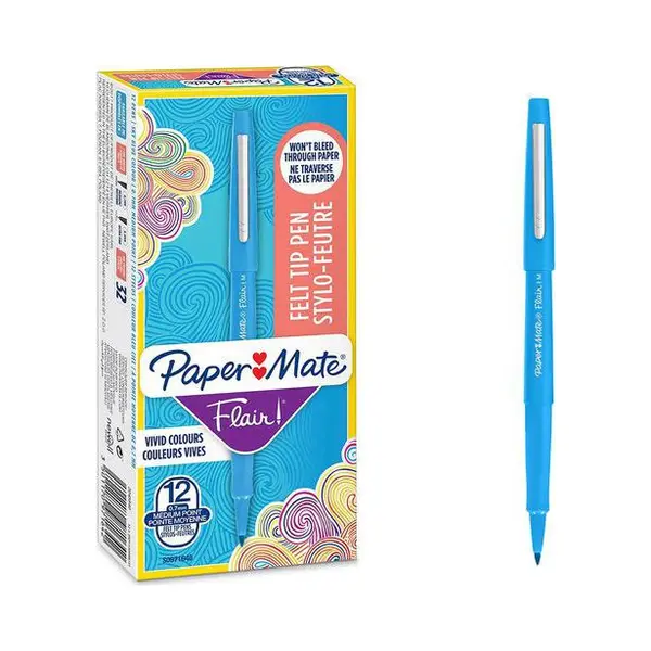 Papermate Flair viltstift Medium Turkoois 12 stuk(s) thumbnail