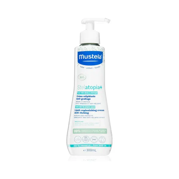 Mustela Stelatopia Juckreizstillende Creme Bio, Gesicht Und Körper, Säuglinge, Kinder, Ganze Familie - Extrem Trockene Haut Oder Neurodermitis, 99% thumbnail
