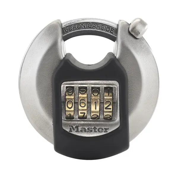 Master Lock 70 mm breites, verzinktes Excell Disc Schloss mit verdecktem Bgel; individuell einstellbare Zahlenkombination thumbnail