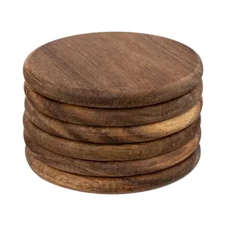 Secret de Gourmet 6er-Set Akazien-Untersetzer, Durchmesser 10 Cm