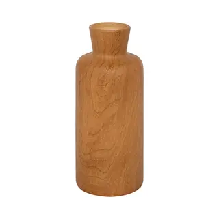 Atmosphera Bloemenvaas Botanic - Houtlook Bruin - Keramiek - D12 X H30 Cm - Stelen En Boeketten