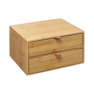 5 five simply smart 5five - Box Mit 2 Schubladen Bambus Lederriemen