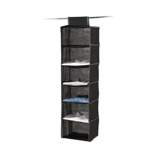 5Five Kast Organizer - Hangend - 6 Vakken - 30 X 30 X 120 Cm - Zwart