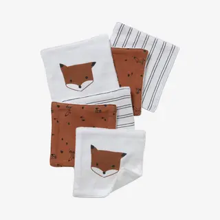 Vertbaudet Set Van 6 Washandjes Set Vos