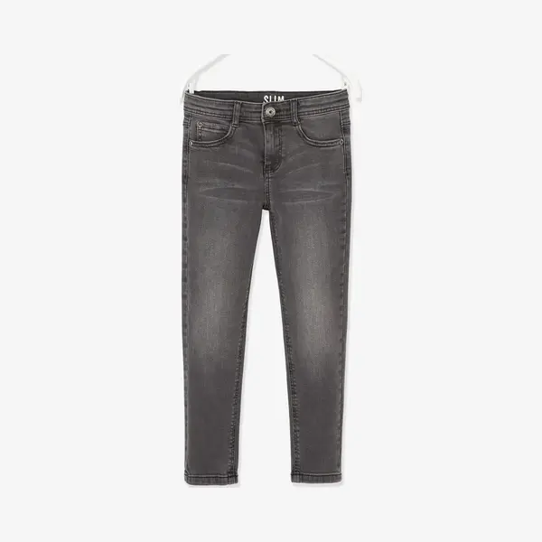 Vertbaudet Slim Fit Jongensjeans Morphologik "waterless" Heupomtrek Large Denim Donkergrijs thumbnail