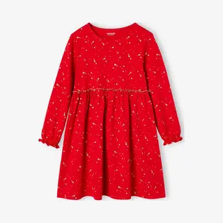 Vertbaudet Festliches Mädchen Kleid Mit Glanzsternen Rot 92/98