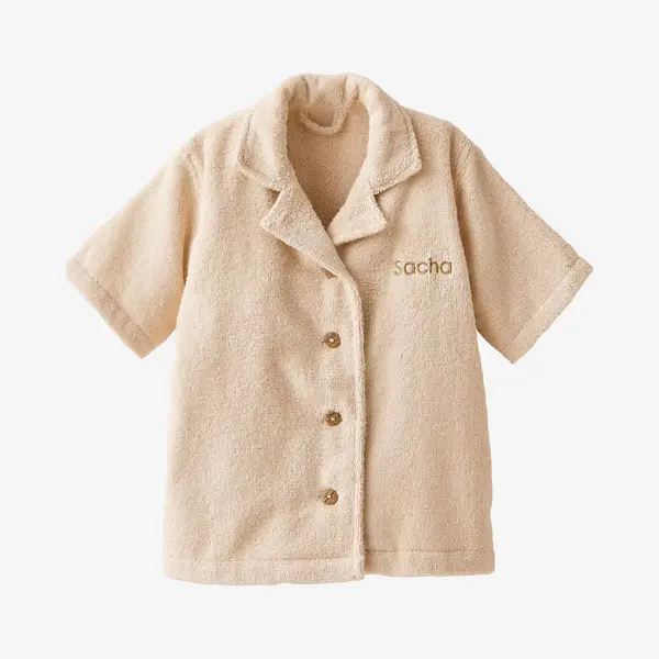 Vertbaudet Gepersonaliseerde Badjas Voor Baby's Met Gerecycled Katoenen Blouse Beige thumbnail