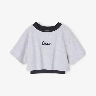 Vertbaudet 2-in-1 Cropped Sport T-shirt Met Beha's Voor Meisjes Gemêleerd Grijs