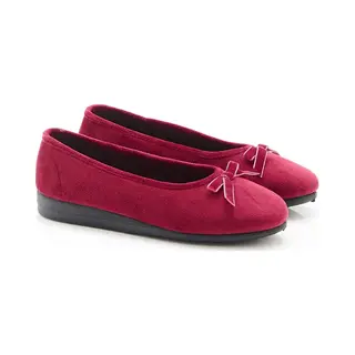 Damart - Pantoffels Met Fluweellook - Dames - Rood - 40