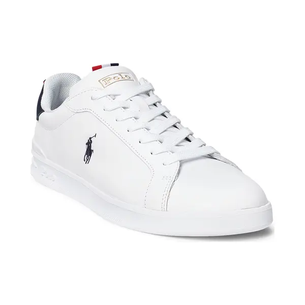 Polo Ralph Lauren For Man. 809860883003 Heritage Court Ii White Leather Sneakers (40), Flat, Laces, Casual thumbnail