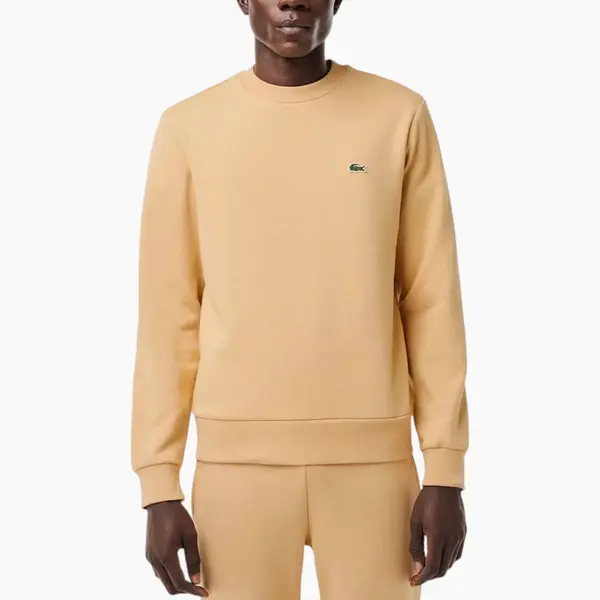 Men's Lacoste Mens Fleece Crew Neck Sweatshirt Knitted Jumper Long Sleeve Sweat Tops - Cream - Size, 40 thumbnail