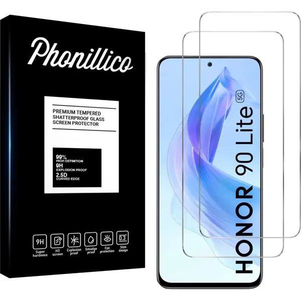Phonillico Screenprotector Voor Honor 90 Lite - 2 Stuks Beschermglas Van Glas Transparante Glazen Schermbeschermfolie thumbnail