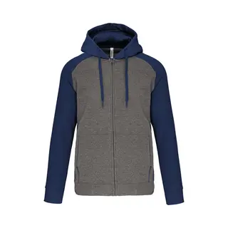 Proact, Pullover, Sweatshirt Zipper Mit Kapuze Aus Zweifarbigem Molton, Grau, (3XL)