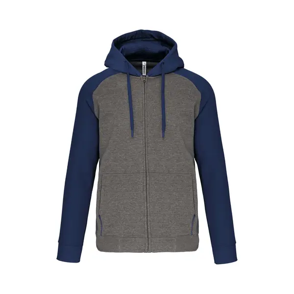 Proact, Pullover, Sweatshirt Zipper Mit Kapuze Aus Zweifarbigem Molton, Grau, (3XL) thumbnail