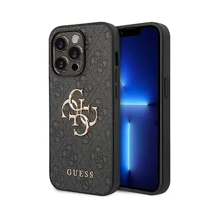 Guess GUHCP14L4GMGGR IPhone 14 Pro 6, 1" Szary/grey Hardcase 4G Big Metal Logo (Apple IPhone 14 Pro), Smartphone Hülle, Grau