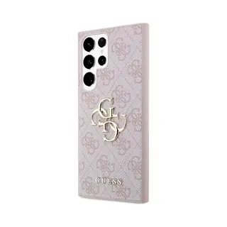 Guess 4G Metal Logo Case (Samsung Galaxy S23 Ultra), Smartphone Hülle, Rosa, Pink
