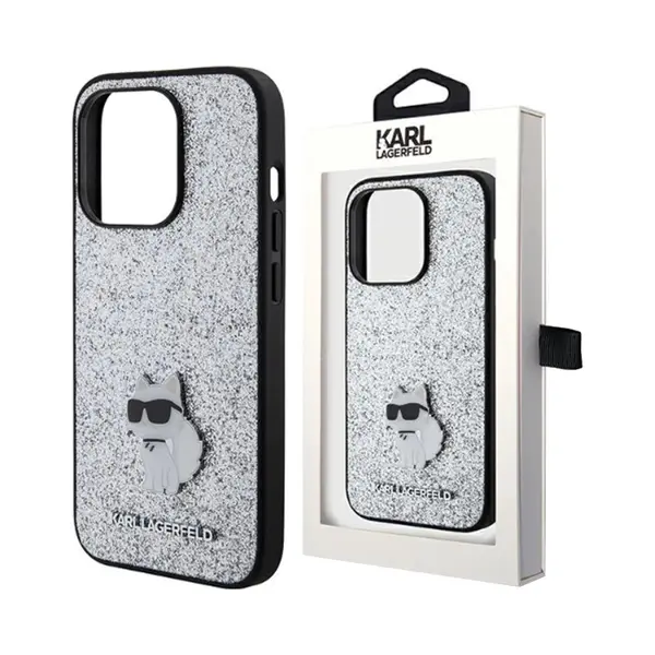 Karl Lagerfeld KLHCP15XGCNPSG IPhone 15 Pro Max 6.7" Srebrny/silver Hardcase Fixed Glitter Choupette (Apple IPhone 15 Pro Max), Smartphone Hülle, thumbnail
