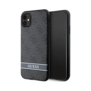 Guess GUHCN61P4SNK IPhone 11 / Xr Szary/grey Hardcase 4G Stripe (Apple IPhone 11), Smartphone Hülle, Grau