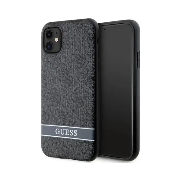 Guess GUHCN61P4SNK IPhone 11 / Xr Szary/grey Hardcase 4G Stripe (Apple IPhone 11), Smartphone Hülle, Grau thumbnail