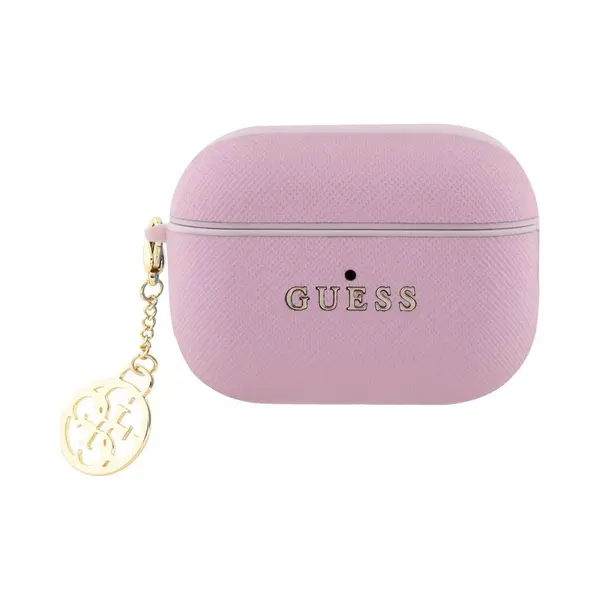 Guess Airpods Pro & Pro 2 Case - Saffiano - Circle Charm - Roze thumbnail