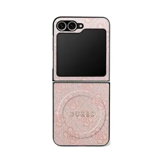 Guess - 4G Collection Leather MagSafe (GUHMZF7P4MSEGCP) - Samsung Galaxy Z Flip7 - Pink (Samsung Galaxy Z Flip7), Smartphone Hülle, Pink